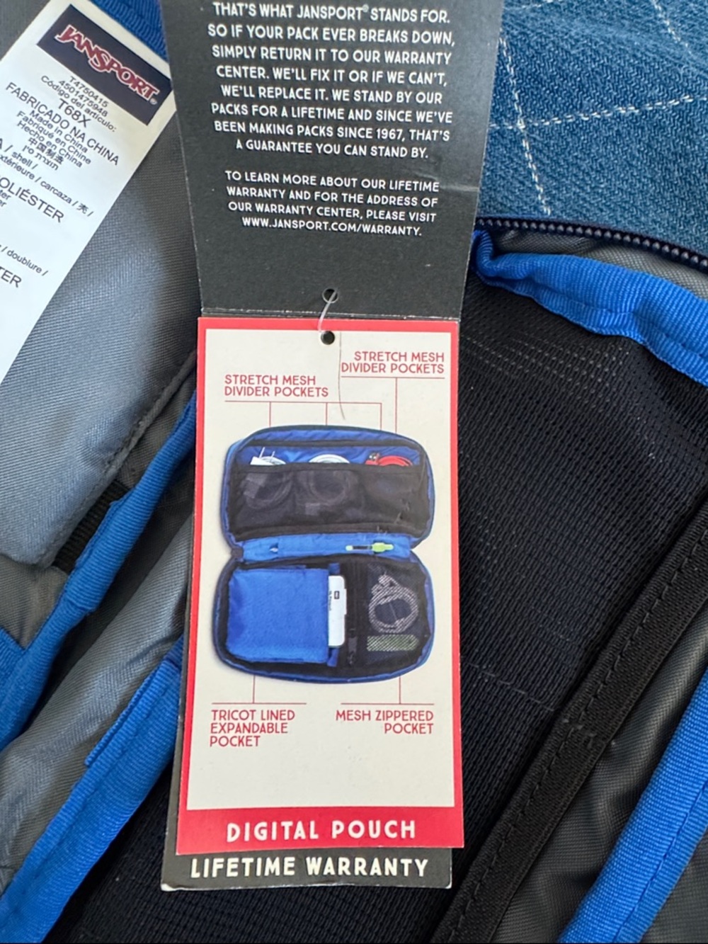 Jansport Blue Digital Pouch Organizer - NWT - Picture 3 of 3